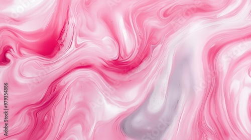 Abstract pink and gray marbled texture with fluid patterns.