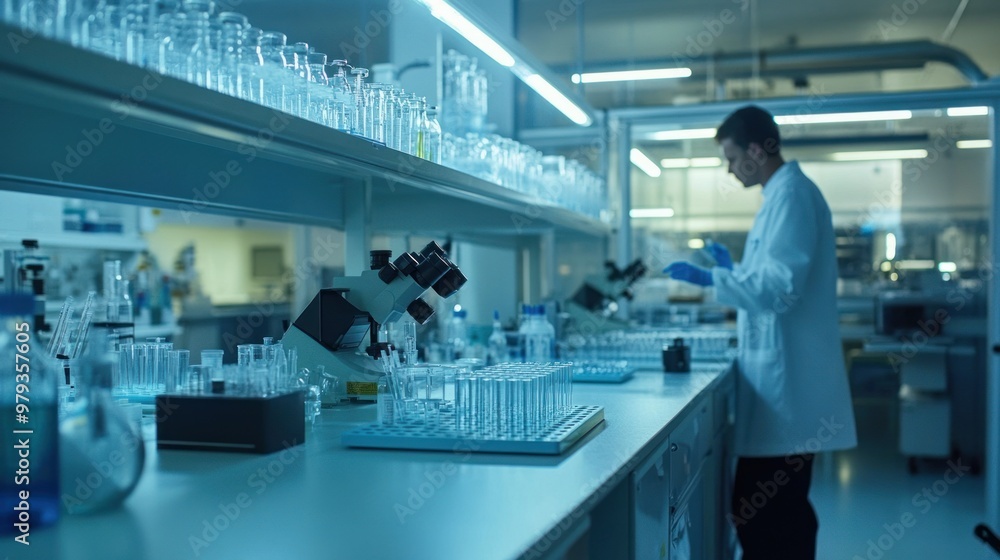 The plant laboratory is busy with technicians conducting tests on water samples. The plant laboratory is busy with technicians conducting tests on water samples.