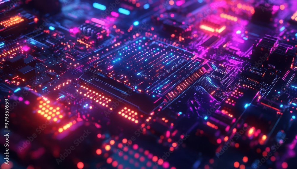 Digital innovation with new technology being developed, futuristic environment, sharp focus, vibrant colors, high detail Digital innovation with new technology being developed, futuristic environment, sharp focus, vibrant colors, high detail