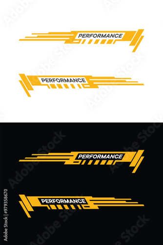 Sport racing stripes. Turbo power, speed and drift vinyl decal for car bike and truck Vector EPS 10