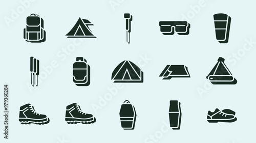 Adventure Equipment Vector Illustration icons