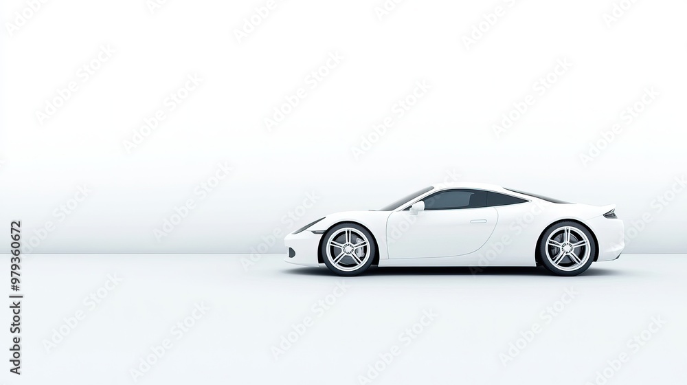 A Sleek Sports Car on White Surface A Sleek Sports Car on White Surface