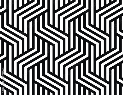 Geometric lines seamless pattern. Elegant vector texture with stripes, squares, chevron, arrows. Abstract black and white linear graphic background. Retro sport style ornament. Repeat tiles geo design