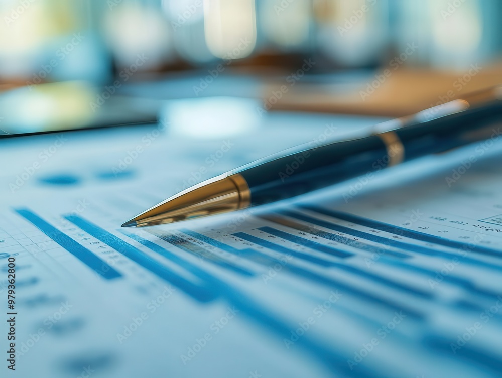 Financial report being reviewed by analysts, detailed charts and graphs, organized desk, sharp focus Financial report being reviewed by analysts, detailed charts and graphs, organized desk, sharp focus