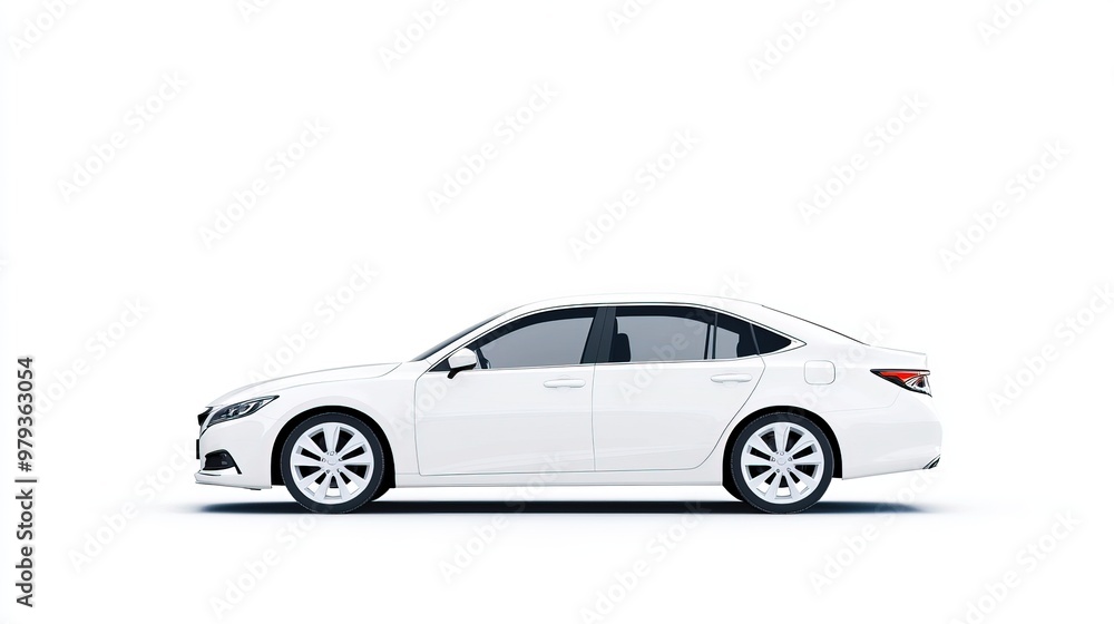 Sleek White Four Door Sedan Design