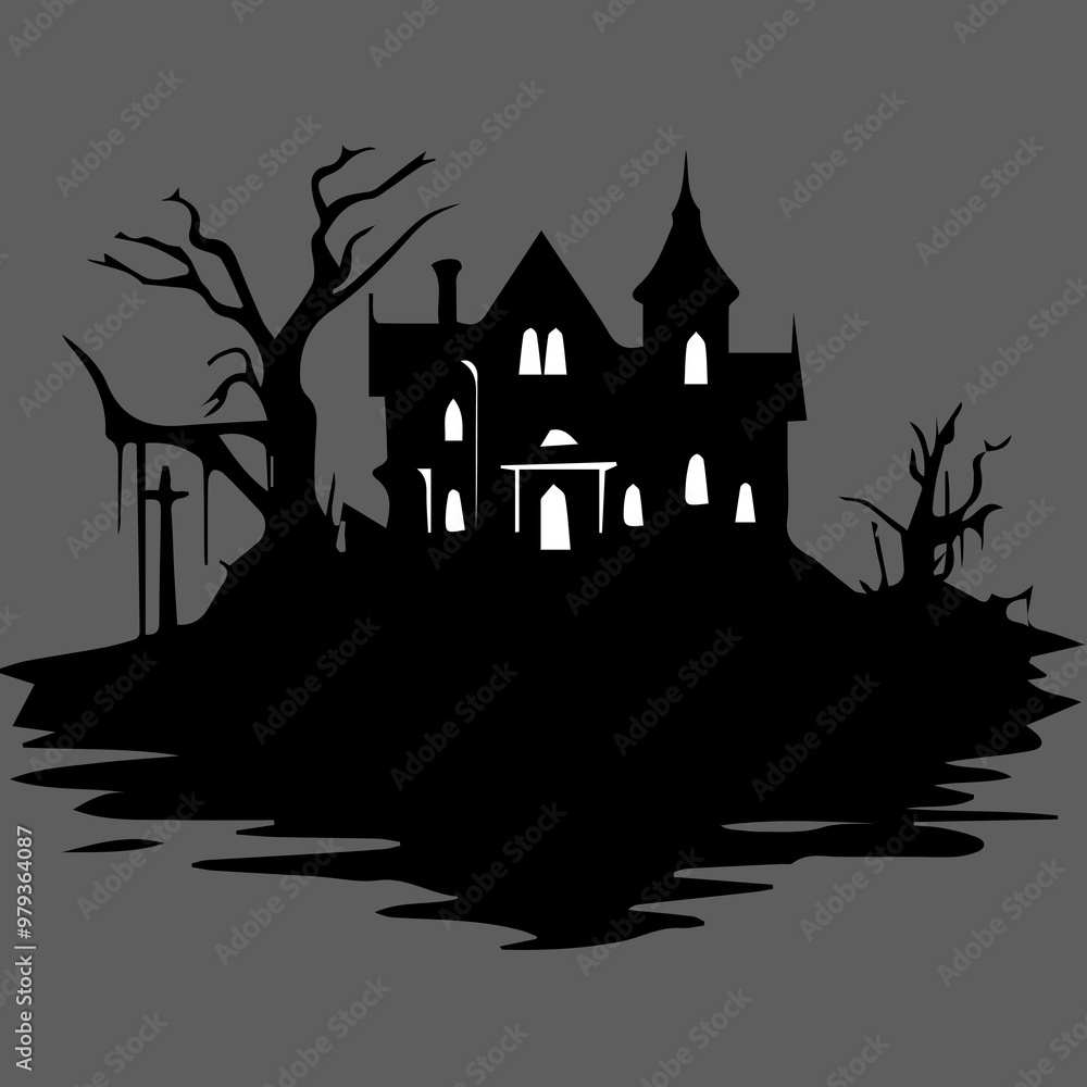 halloween background with house halloween background with house