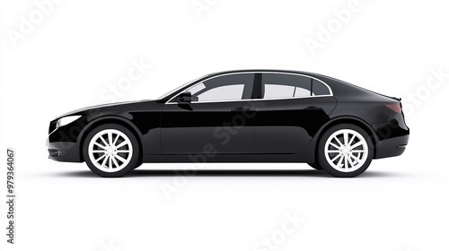 Sleek Black Two-Door Coupe Car Details