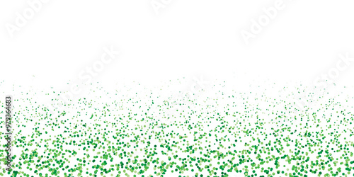Gradient confetti green polka dot. Minimalist abstract pattern footer background.