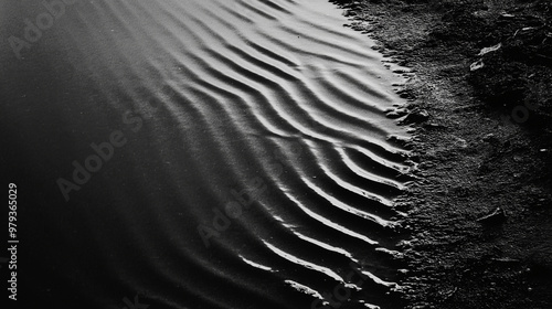 Water creating abstract patterns on the sand