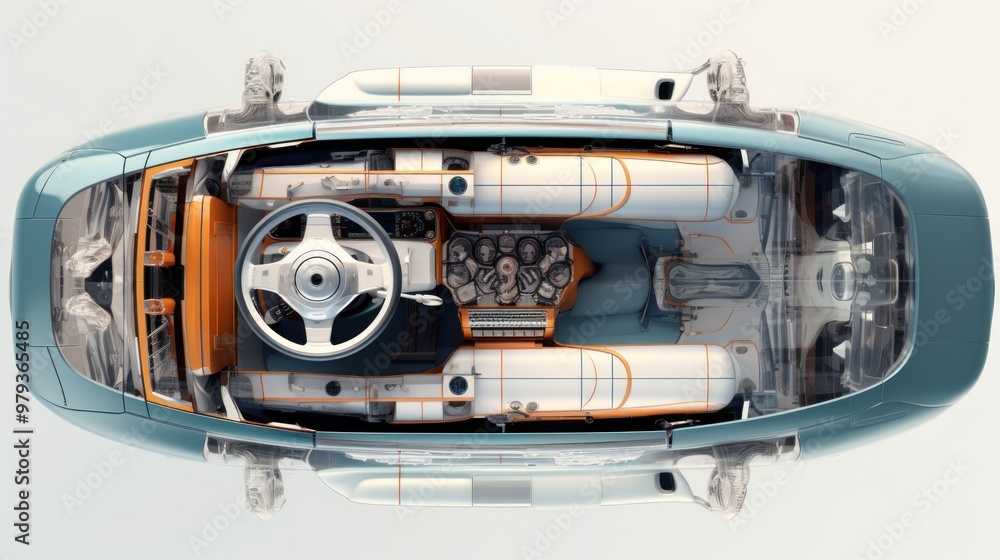 Obraz premium Futuristic Car Interior Design