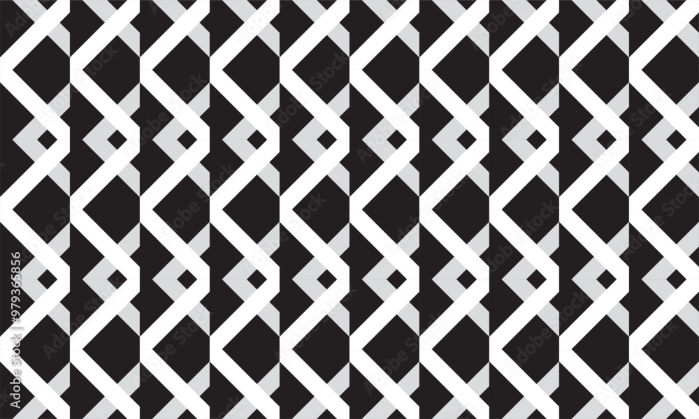 Seamless vector pattern of intersecting diagonal lines in white and gray colors on a black background Seamless vector pattern of intersecting diagonal lines in white and gray colors on a black background