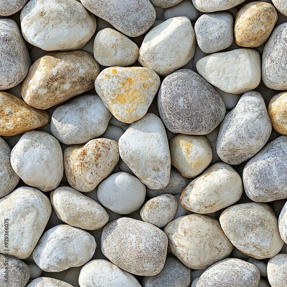 Coastal pebble texture with cool stone hues for a natural wall background Coastal pebble texture with cool stone hues for a natural wall background