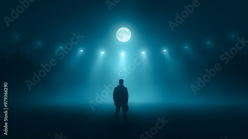 Silhouette of depressed man. Silhouette depressed man behaving sadly. Sad man suffering depression . AI generated image, ai..