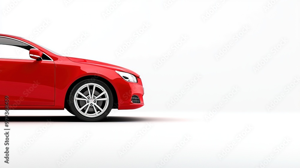 Fototapeta premium A Red Sports Car in Motion