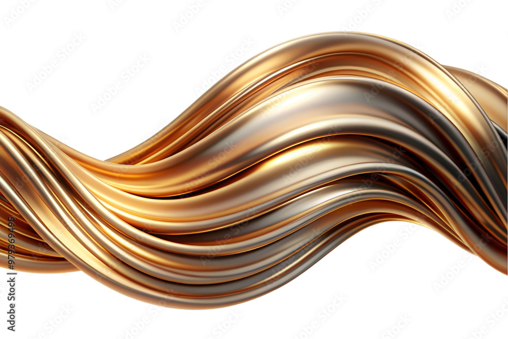 Metallic flow swirl wave or intertwined design, isolated on transparent background Metallic flow swirl wave or intertwined design, isolated on transparent background