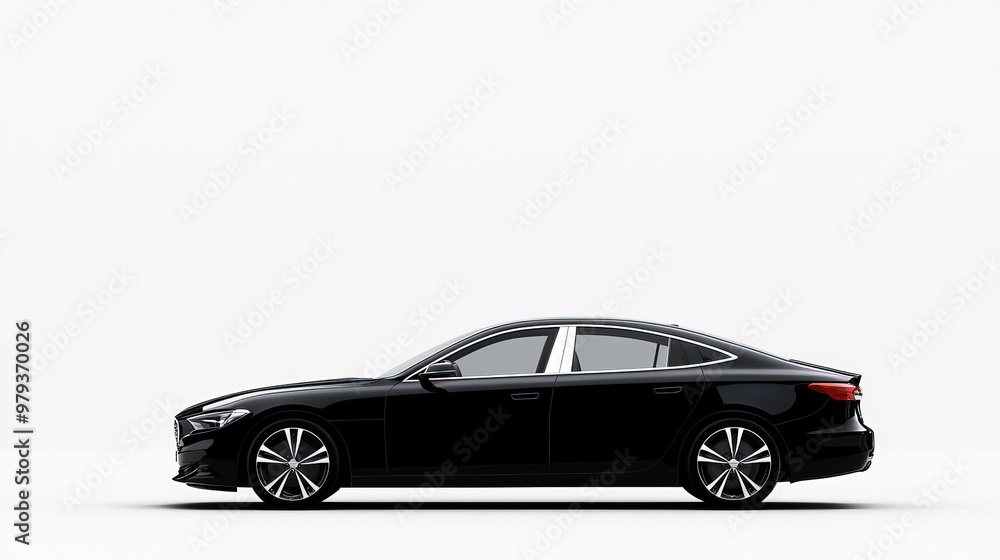 Naklejka premium Sleek Black Luxury Sedan Vehicle Design
