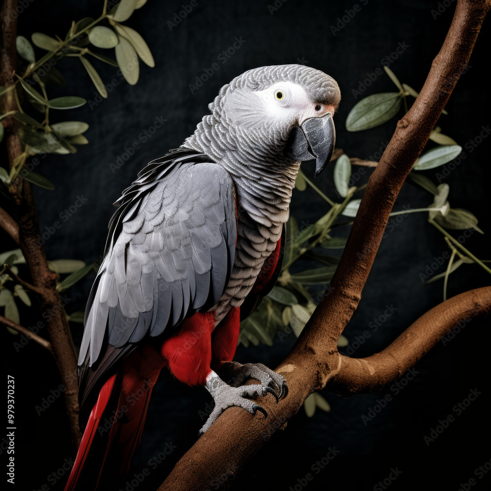 Obraz premium African Grey Parrot, Intelligent Exotic Parrot, Wildlife Photography