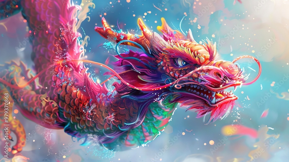 Obraz premium Dragon dance for chinese new year