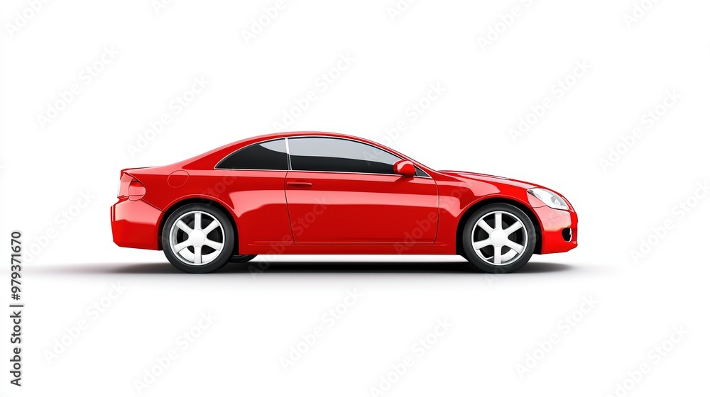 New Red Sports Car on White Surface New Red Sports Car on White Surface