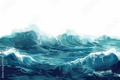 Simplistic Waves Background Clipart on White Background