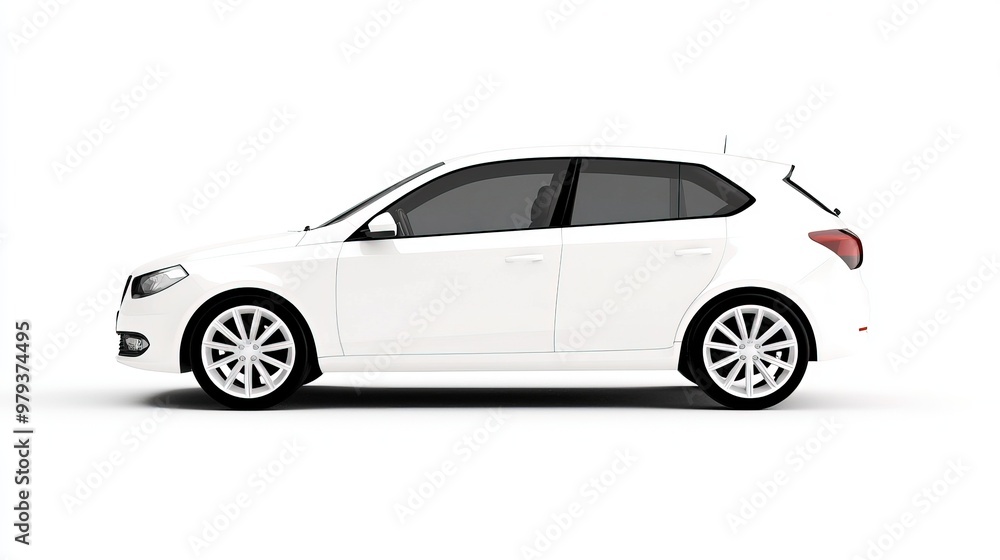 Luxury White Sedan Against Gray Background Luxury White Sedan Against Gray Background