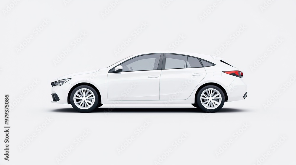 Obraz premium Car Parked on Light Gray Background