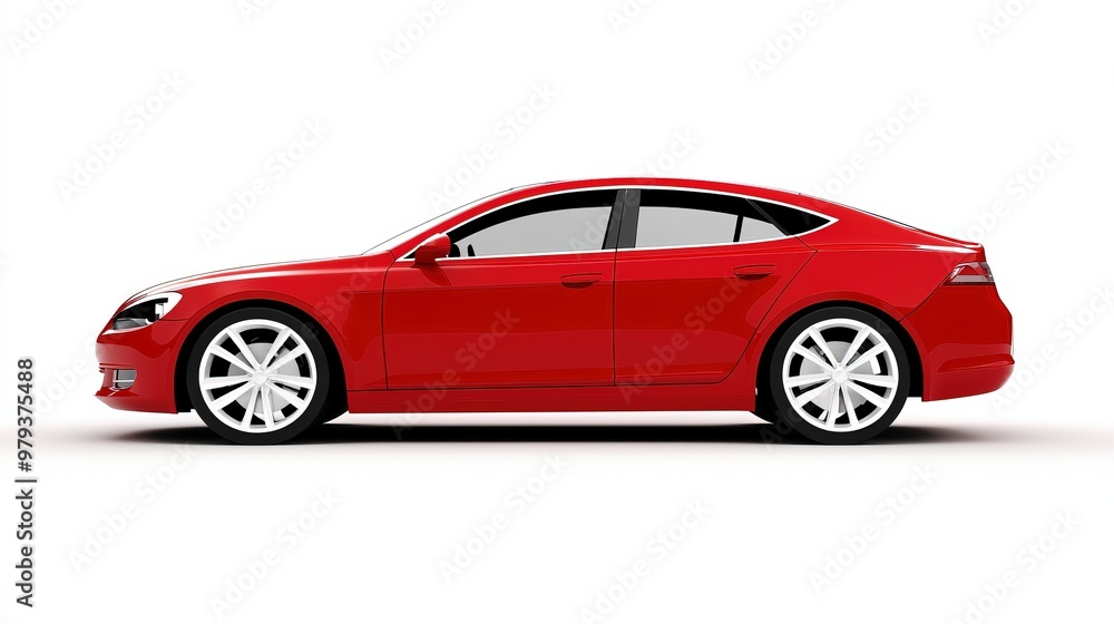 Unique Red Car with Silver Wheel Unique Red Car with Silver Wheel