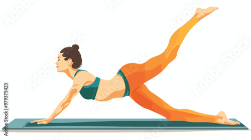 Professional Yoga Brochure Template with Flat Vector Design Element
