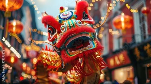 Dragon dance for chinese new year