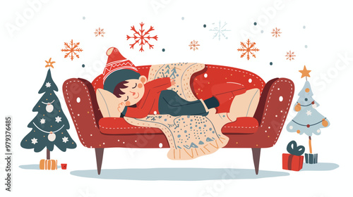 Serene Little Boy Sleeping Peacefully on Couch