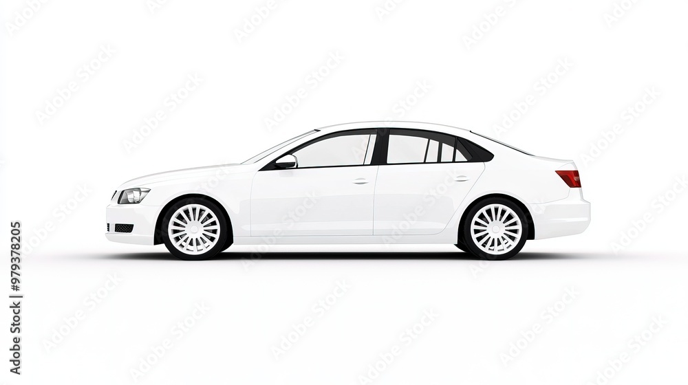 White Compact Car with Black Bumper White Compact Car with Black Bumper