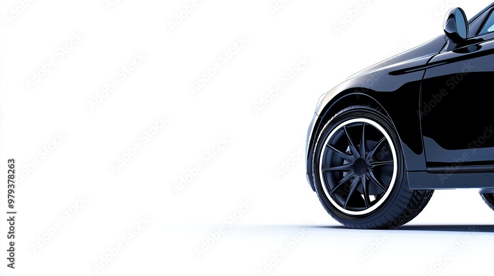 A Black Car with Chrome Wheels A Black Car with Chrome Wheels