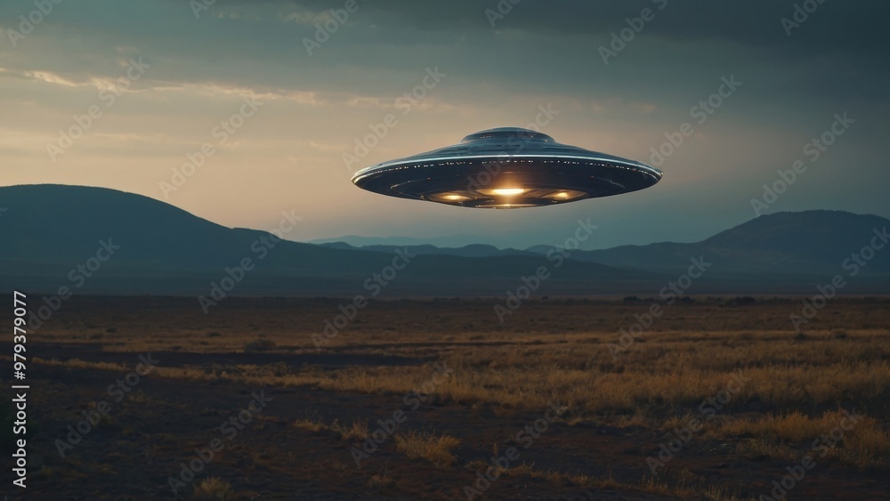 Cosmic intrigue as an alien’s UFO lands with style, stirring excitement and awe