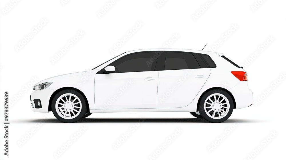 Luxurious White Car on Clean Background Luxurious White Car on Clean Background