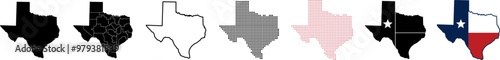 Texas map icon, Texas map isolated on transparent background, vector illustration