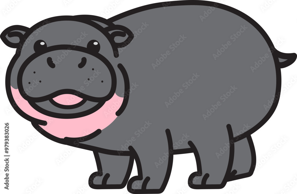 Obraz premium Baby cute pygmy hippo