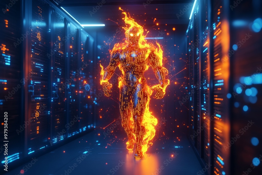 Fototapeta premium Firewall Guardian, Cybersecurity