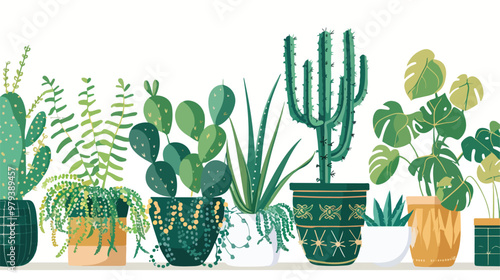 Trendy Urban Jungle Illustration for Stylish Home Decor with Plant