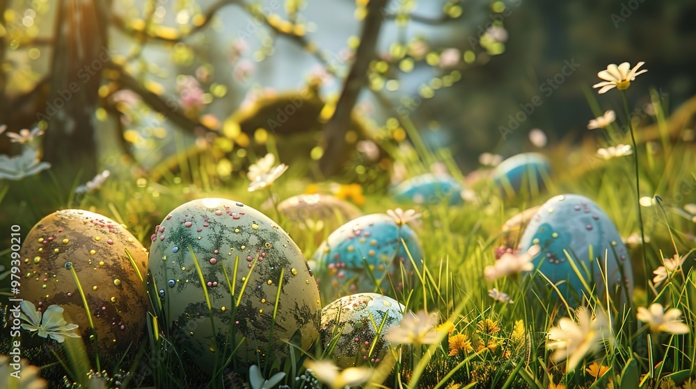 Easter egg in grass wallpaper Easter egg in grass wallpaper