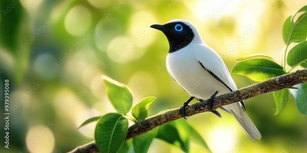 Peaceful Moment: Vibrant Tropical Bird Resting on a Branch Peaceful Moment: Vibrant Tropical Bird Resting on a Branch