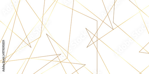 Abstract background with liens and triangles shape on white background. White and golden geometric overlapping rectangle pattern Geometric background soft shadows as patten ..White polygon textured .	