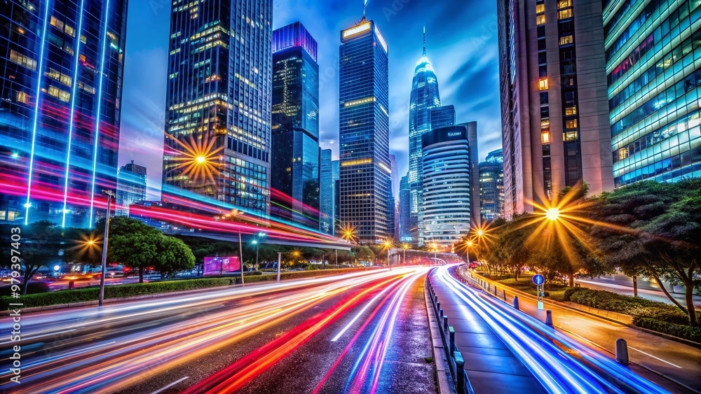 Fast-paced city scene at night with vibrant neon lights streaking across the frame, capturing the dynamic energy of urban motion and speed. Fast-paced city scene at night with vibrant neon lights streaking across the frame, capturing the dynamic energy of urban motion and speed.