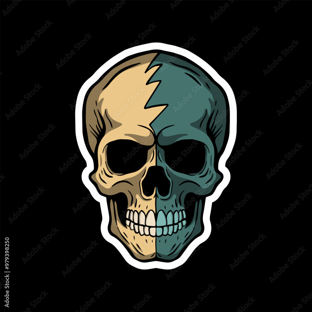 Fototapeta premium skull art illustration hand drawn for stickers logo poster etc 