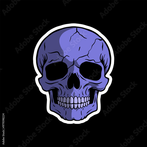 skull art illustration hand drawn for stickers logo poster etc
