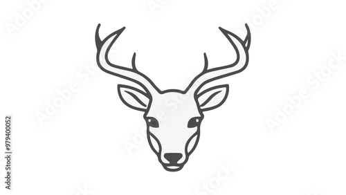 simple outline silhouette illustration of a deer head, deer simple illustration, vector deer outline illustration, deer head cartoon