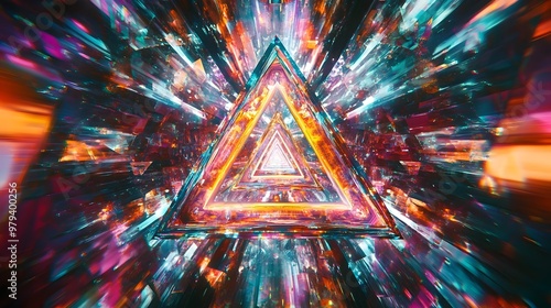 Mesmerizing Kaleidoscopic Vortex of Iridescent Crystal Shards and Hypnotic Light Refractions
