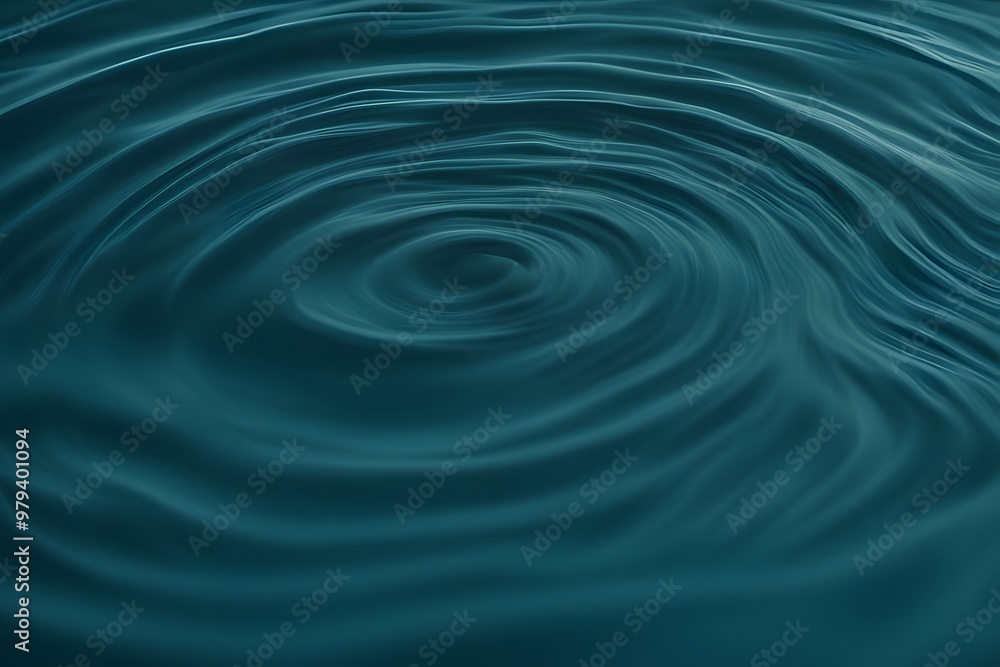A dark teal water ripple with subtle reflections and fluid movement, Ai Generated A dark teal water ripple with subtle reflections and fluid movement, Ai Generated