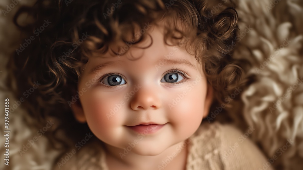 Happy baby smiling against a warm, golden bokeh background, creating a soft and joyful atmosphere. Happy baby smiling against a warm, golden bokeh background, creating a soft and joyful atmosphere.