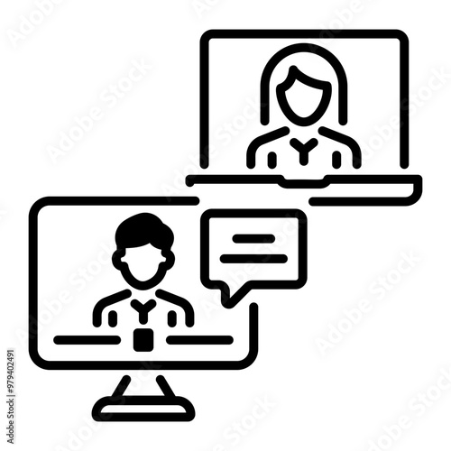 A line icon of breakout room 