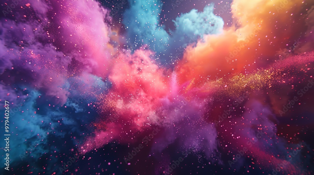 Naklejka premium Clourful cloud wallpaper